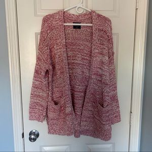 Pink/White Knit Cardigan